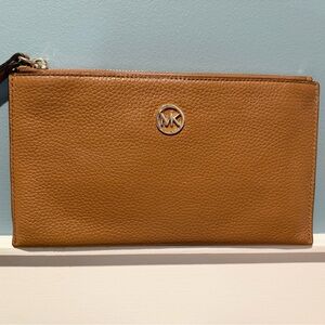 Michael Kors Tan Pebbled Leather Pouch